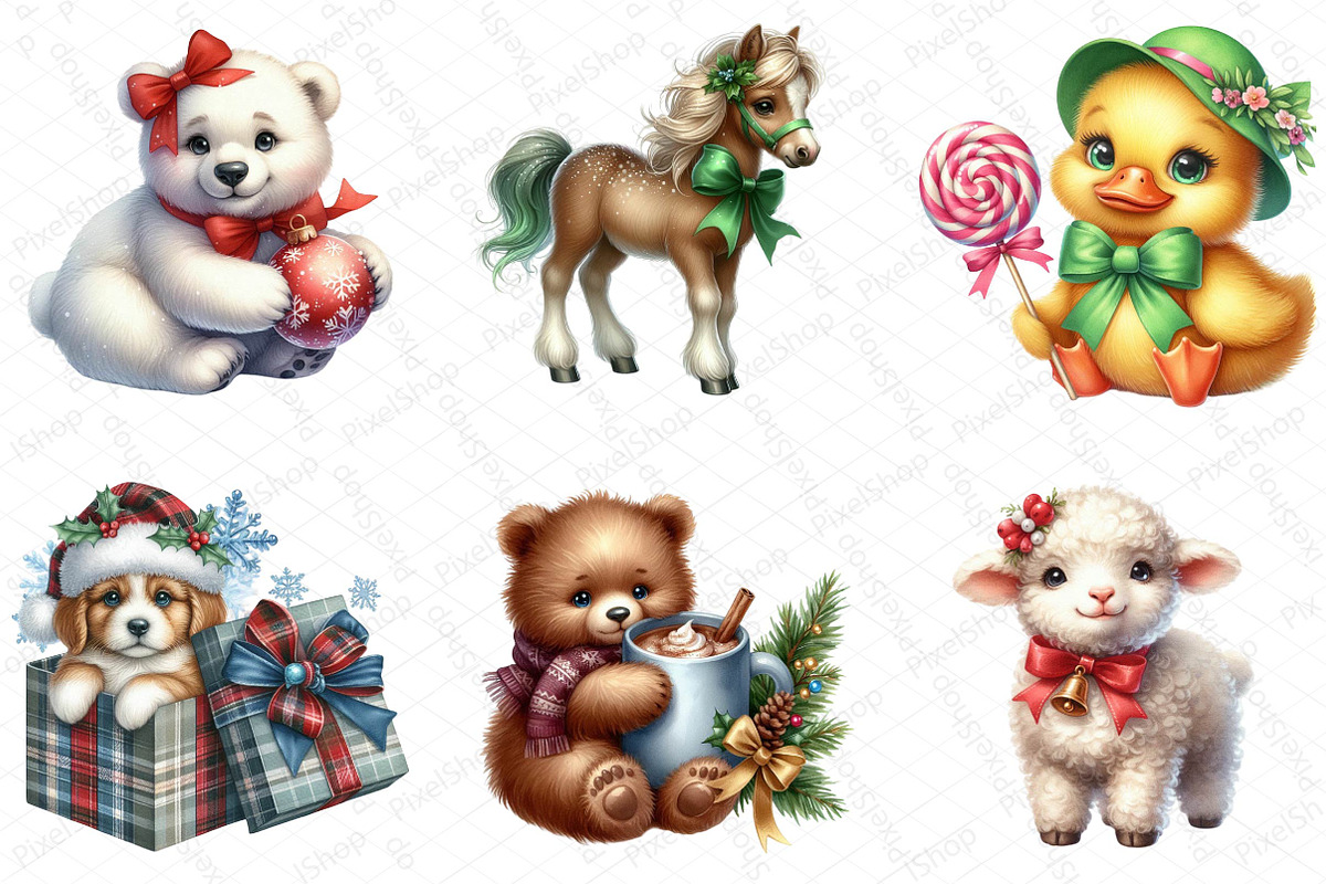 Watercolor Cute Animals Clipart, an Illustration by DreamPrint404 (Photo 2 of 4)
