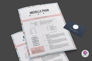 Floral resume template, a Resume Template by Chic templates