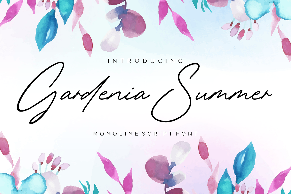 Gardenia Summer Monoline Script Font, a Script Font by Balpirick Studio (Photo 1 of 7)