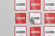 Square Sticker Mockups, a Product Mockup by MahmoudWally (Thumbnail 2 of 5)