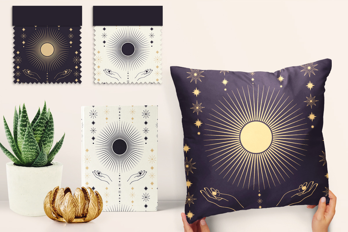 Celestial Seamless Patterns, a Pattern Graphic by Diana Kovach (Photo 4 of 7)