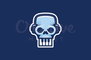 Skull DJ Mascot Logo