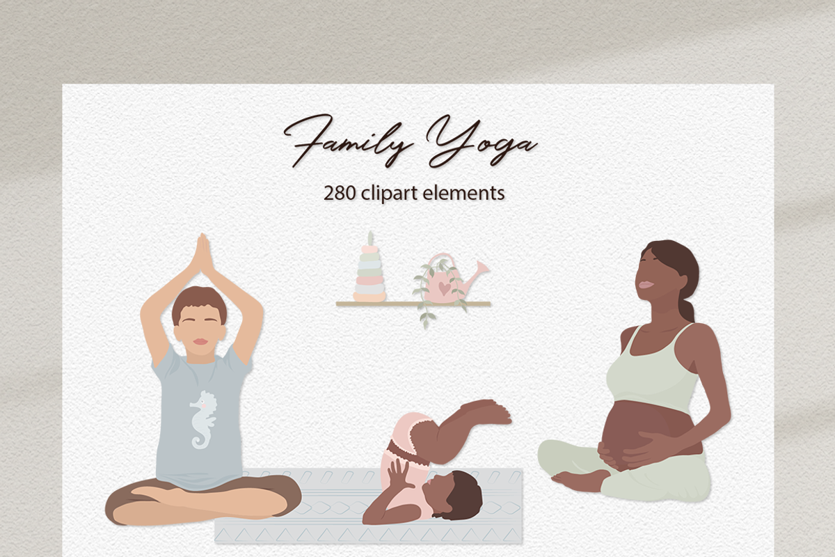 Family Yoga 2 Illustration Set, a Sport Illustration by Irena Art (Photo 12 of 14)