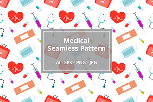 Medical Seamless Pattern, a Pattern Graphic by Bartama Graphic