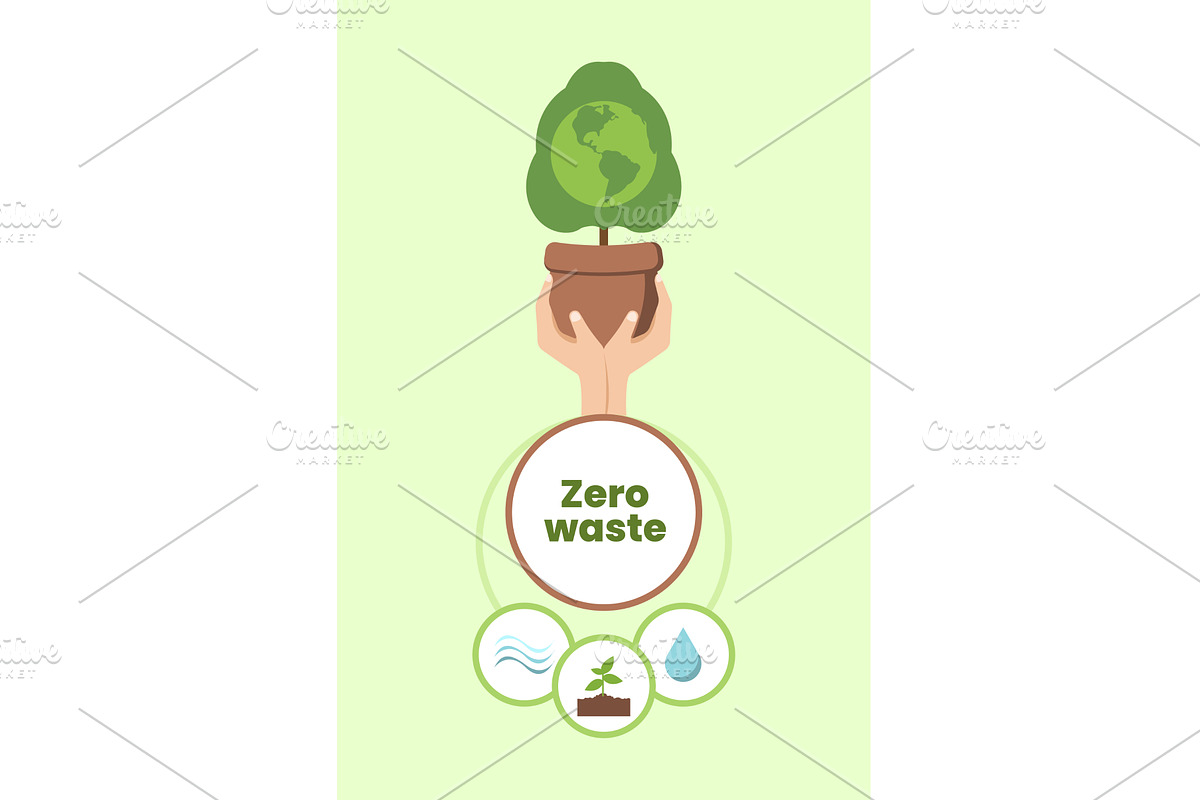 Promoting zero waste through, an Object Illustration by okskukuruza