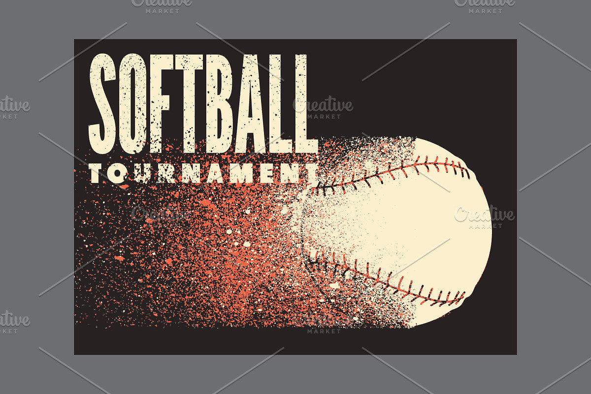 Softball vector poster set., a Sport Illustration by PoPaShop (Photo 3 of 8)