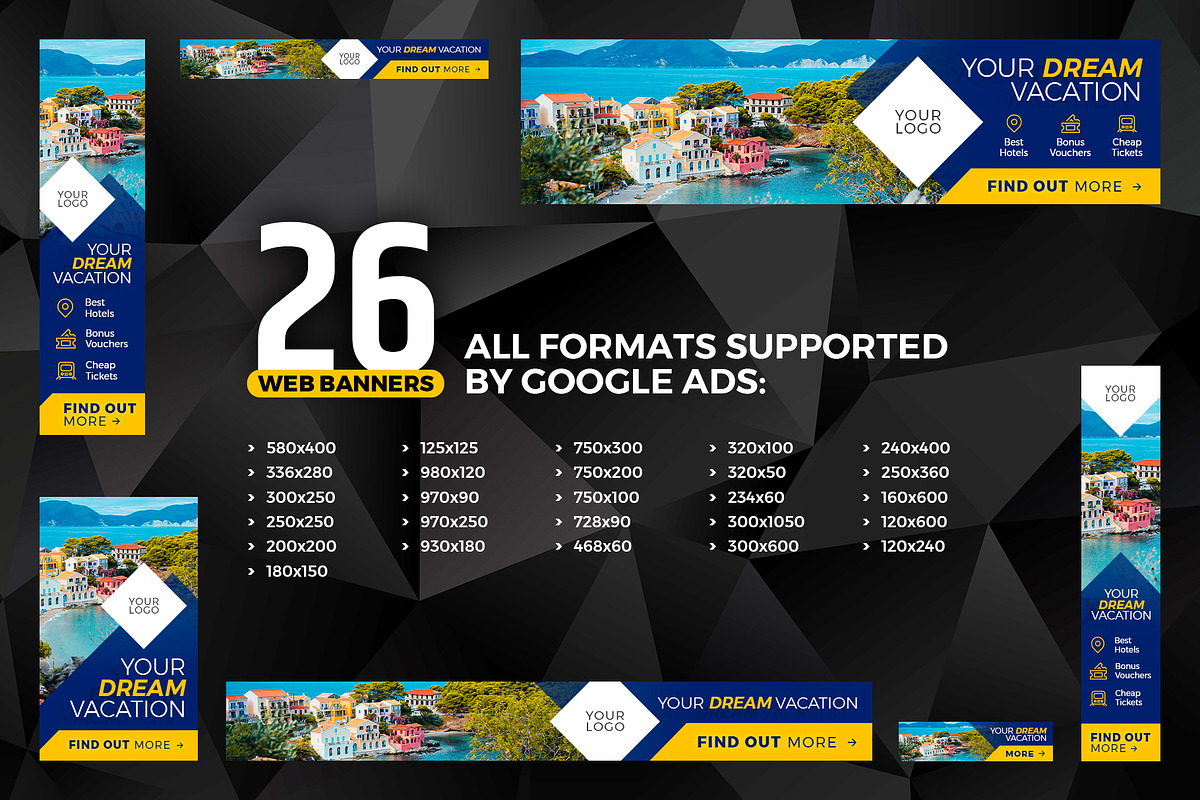 Banners Pack 26 sizes for Google Ads, a Templates & Theme by Better Be a Designer (Photo 2 of 3)