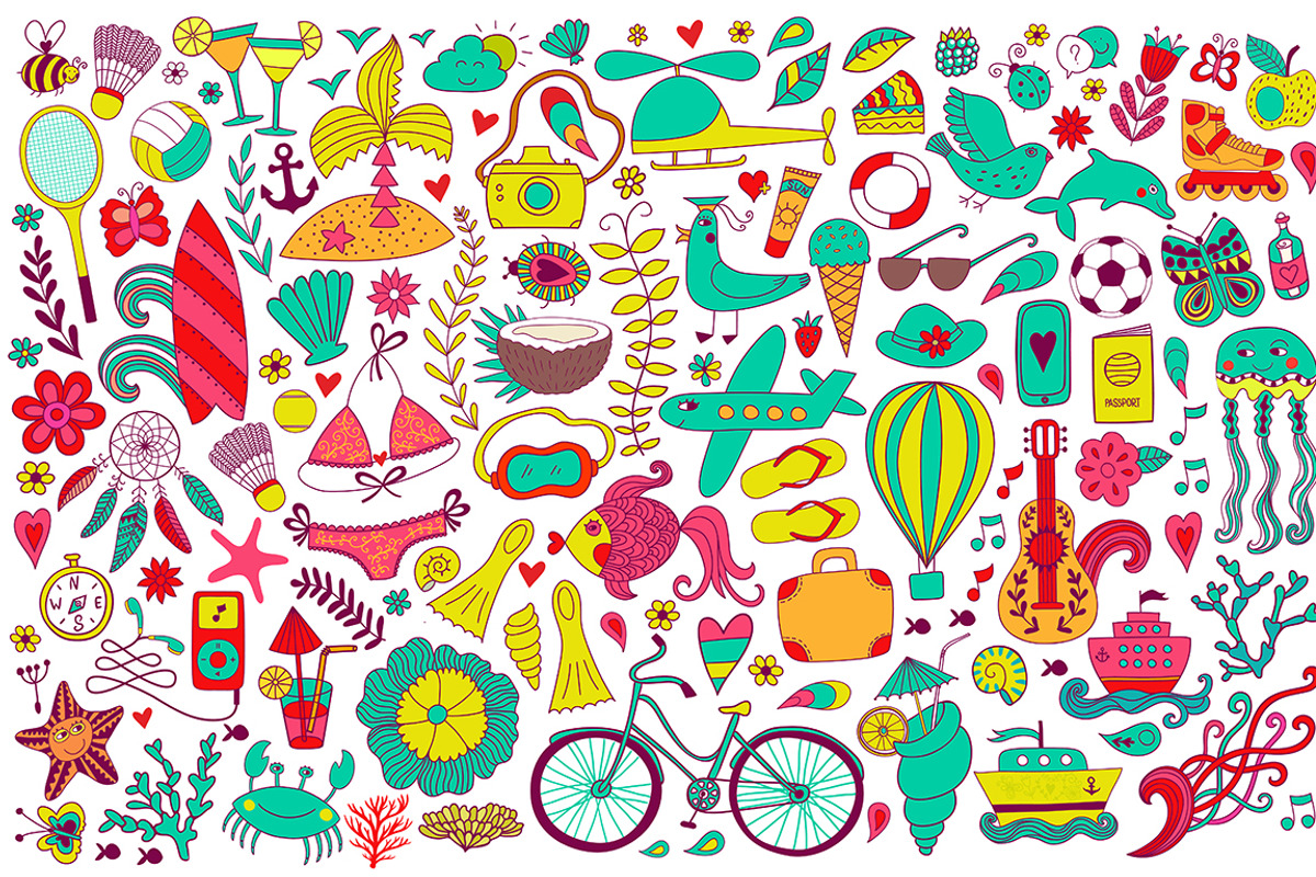 Summer elements design, a Pattern Graphic by Markovka (Photo 2 of 4)