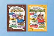 Cartoon Kids Birthday Invitation, an Invitation Template by Aiyari Graphic (Thumbnail 1 of 3)