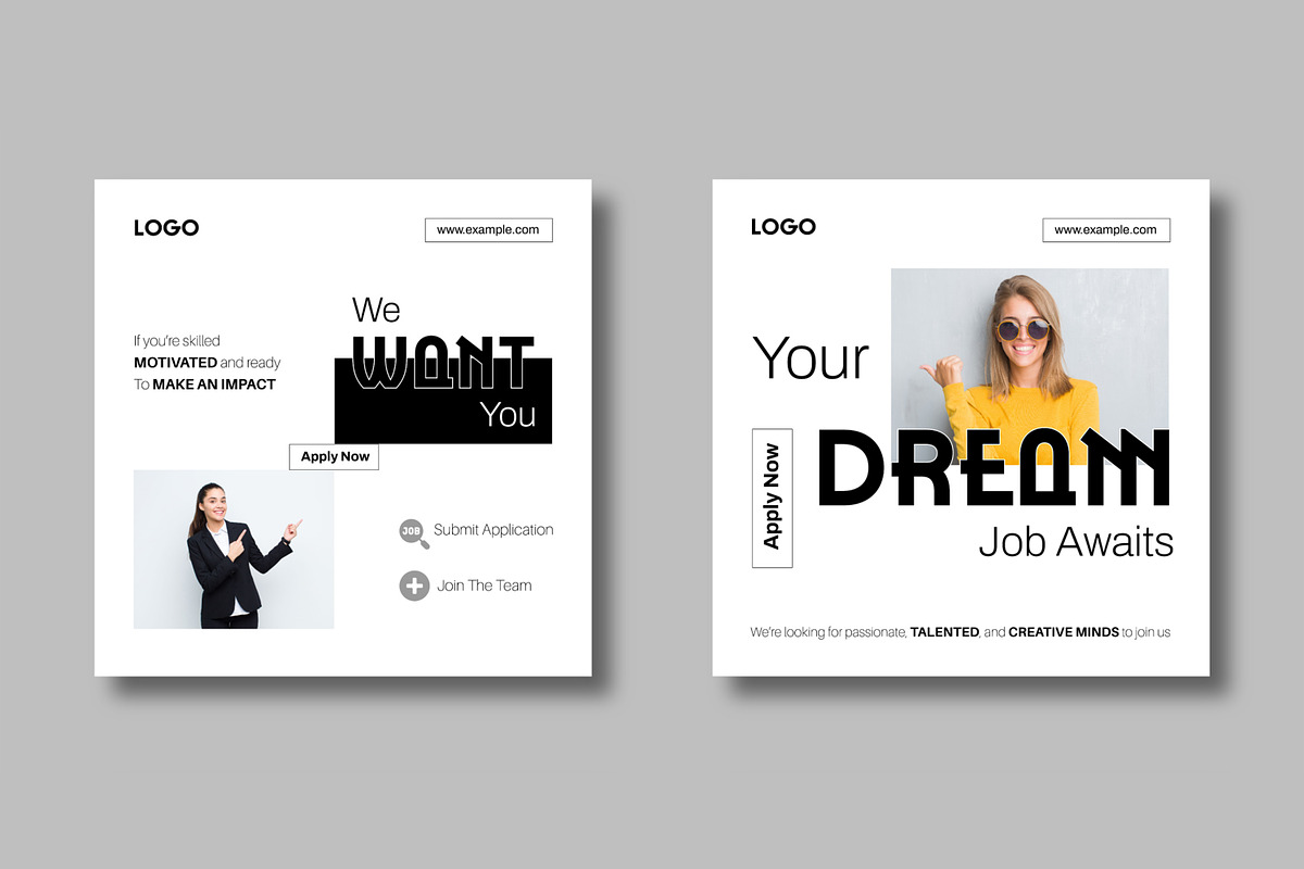 Modern Job Hiring Social Media Post, a Social Media Template by MightyDesign (Photo 4 of 8)