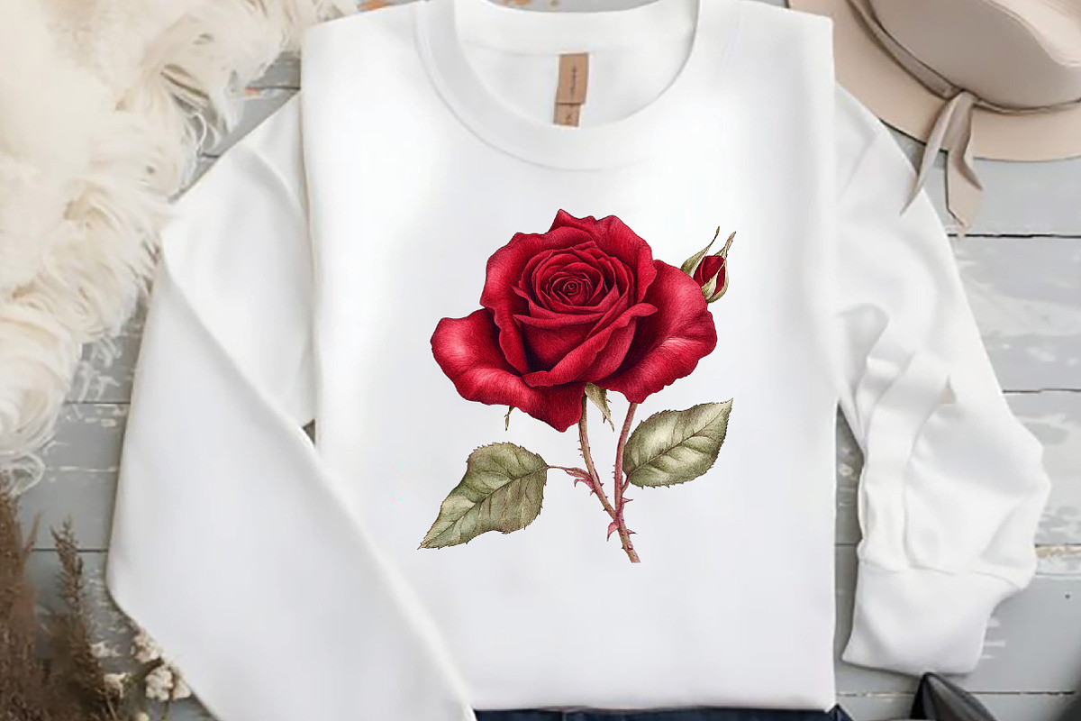 Red Lithograph Roses Clipart, an Illustration by DreamCafeArt (Photo 4 of 7)
