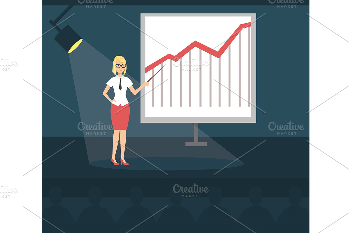 Businesswoman Explaining, a Person Illustration by TopVectors