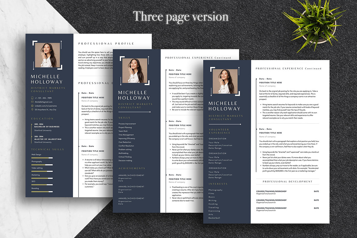 Modern Resume Template Pack | Canva, a Resume Template by Lux Resume (Photo 3 of 9)