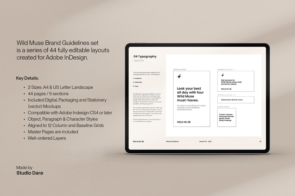 WILD MUSE / Brand Guidelines, a Brochure Template by Studio Dara (Photo 12 of 23)