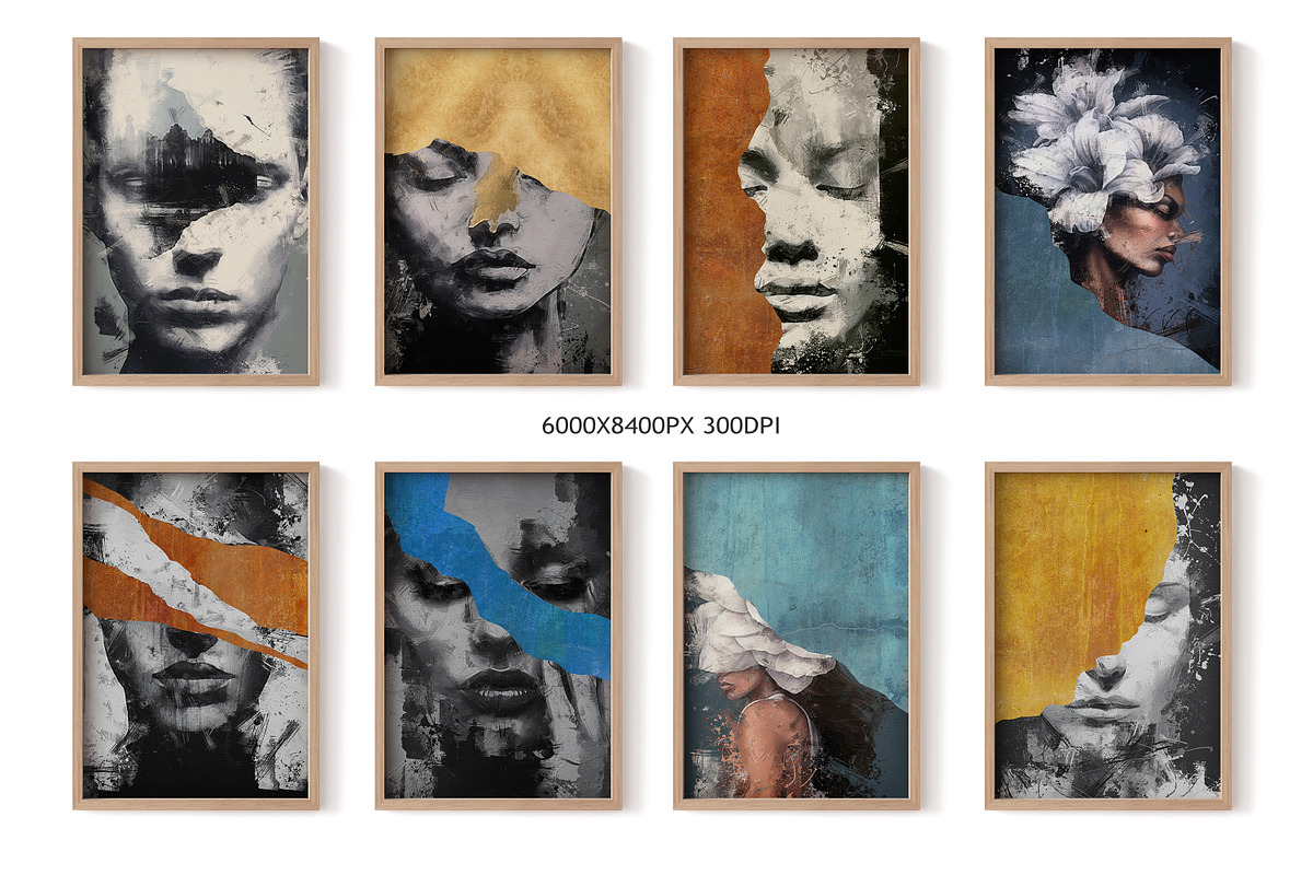 modern female portrait prints, a Decorative Illustration by Muzi pear studio (Photo 4 of 10)