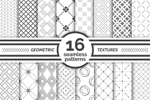 Geometric seamless patterns. Big set