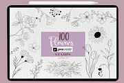 100 Flowers Procreate Stamps, a Brush Add-On by NataliArt (Thumbnail 1 of 5)