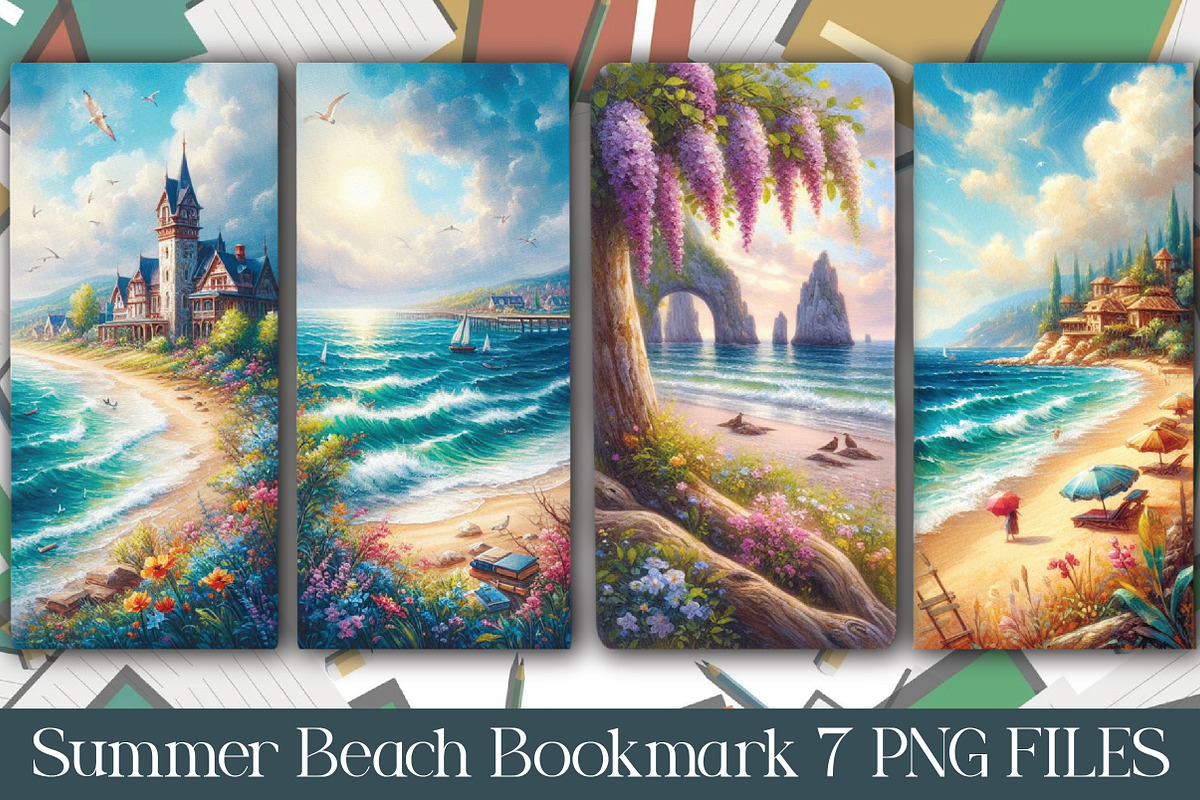 Summer Beach Bookmark, an Illustration by CraftArtStudio (Photo 1 of 2)