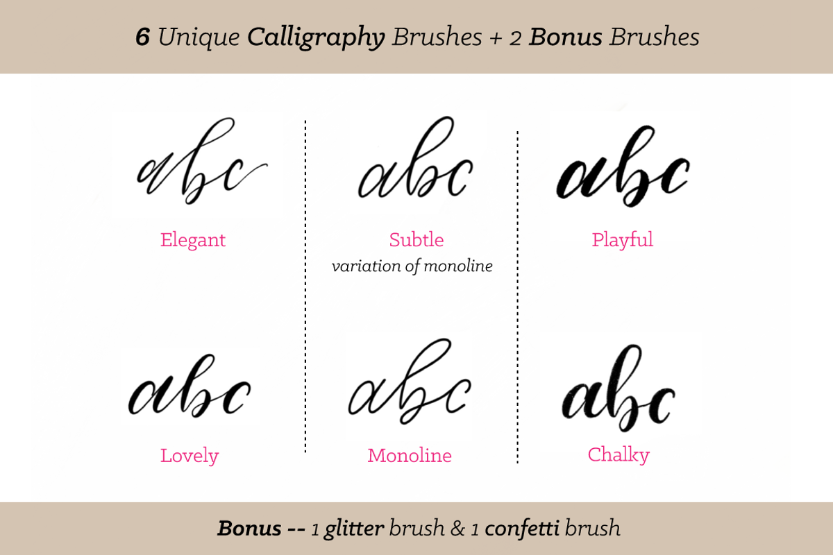 Procreate Brushes for iPad Lettering, a Brush Add-On by Ray of Light Design (Photo 2 of 4)