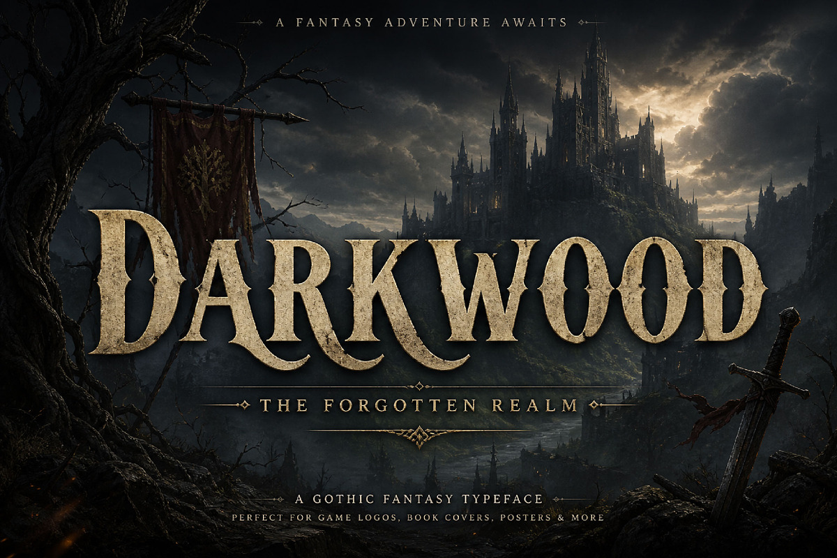 Darkwood, a Blackletter Font by Wow Magic (Photo 2 of 4)
