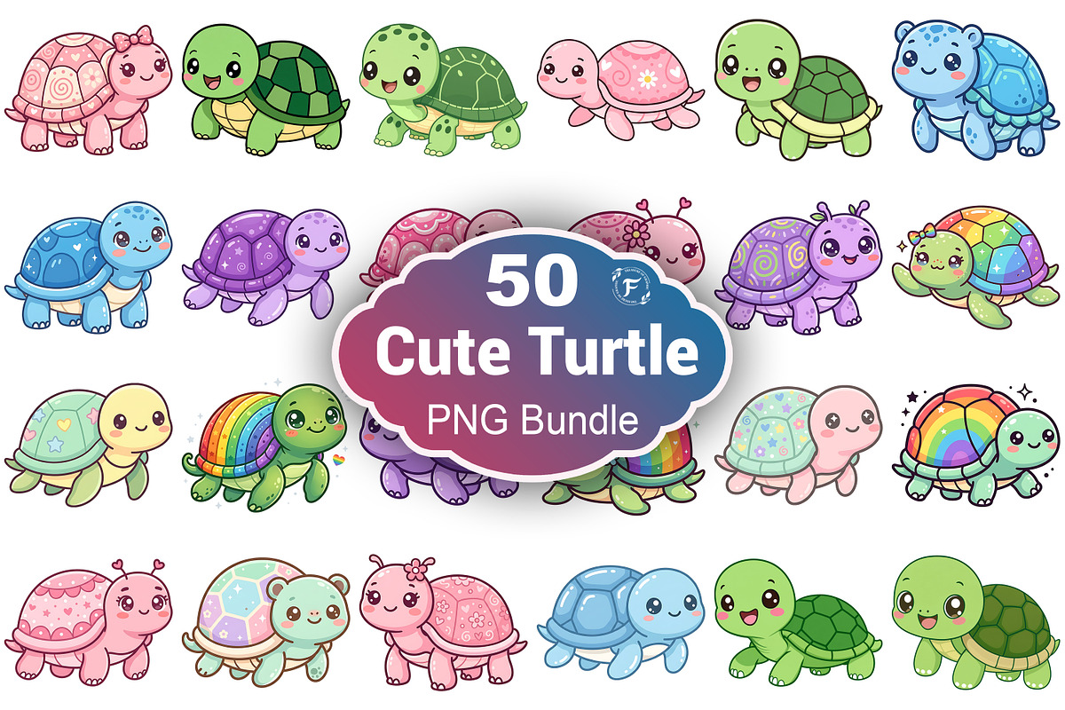 Cute Turtle Clipart, an Animal Illustration by Forhadx5 (Photo 1 of 6)
