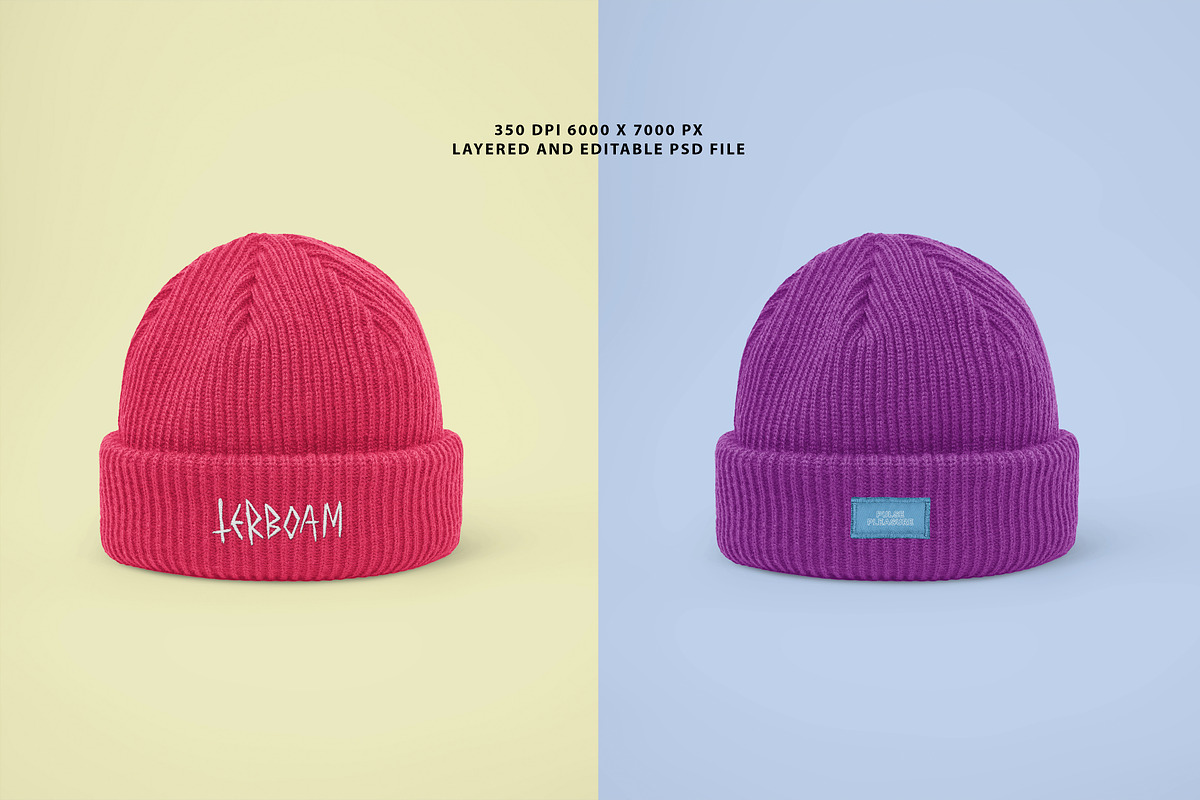 Realistic Beanie Hat Mockup 2, a Hat Mockup by Uncentrifuged Pressure (Photo 3 of 13)