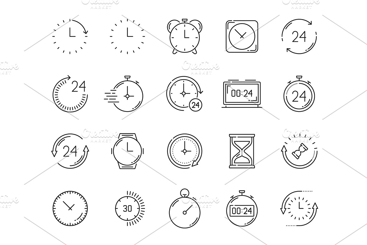 Timer clock, alarm, stopwatch, an Illustration by Vector Tradition