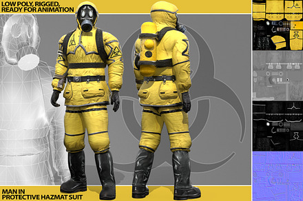 Man In Protective Hazmat Suit, a Characters & Person 3D Model by Beatheart Creative Studio