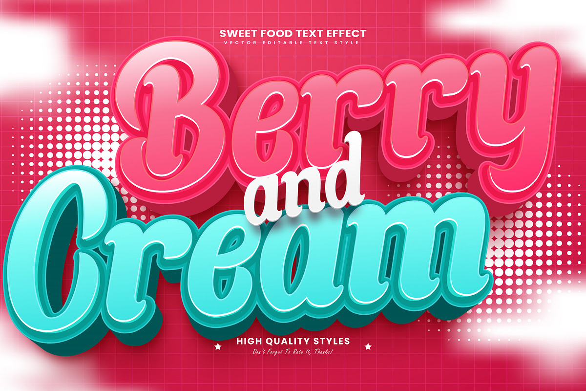 Berry Cream Editable Text Effect, a Layer Style Add-On by Niestart Creation (Photo 2 of 2)