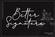Better Signature Font, a Script Font by YdhraStudio (Thumbnail 1 of 9)