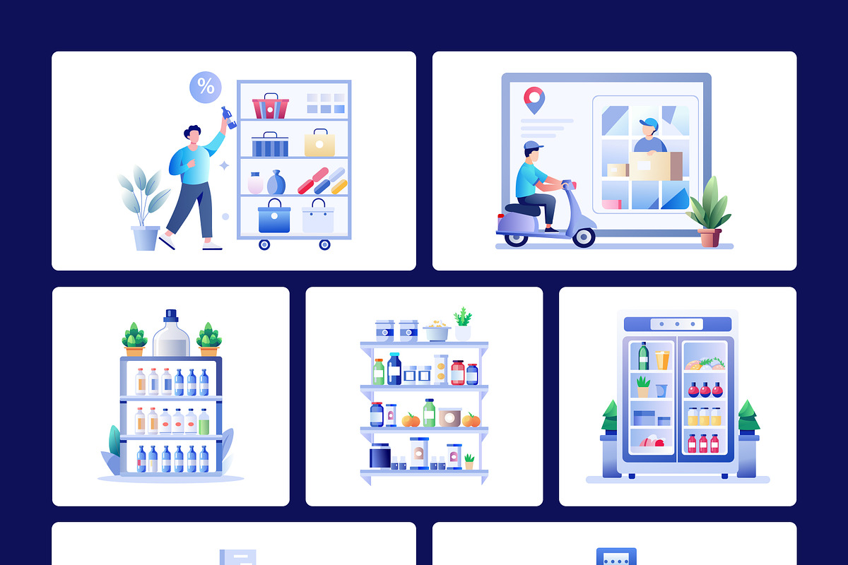 Grocery Shopping Illustrations, a Food Illustration by Prosymbols (Photo 7 of 10)