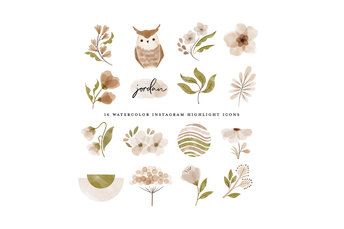Watercolor Instagram Highlight Icons, an Icon by beatriceviyiwi