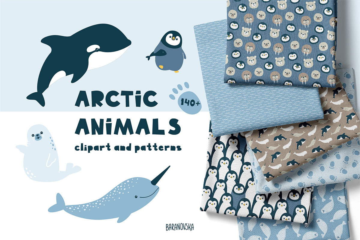Cute Arctic Animals, a Pattern Graphic by Baranovska (Photo 1 of 10)