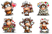 valentine highland cow clipart, an Illustration by CreationArt (Thumbnail 2 of 4)
