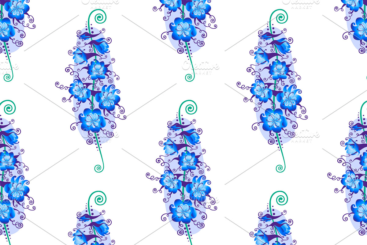 Hummingbirds and flowers, a Pattern Graphic by sovarina (Photo 6 of 7)