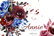 Burgundy & Navy Florals, an Illustration by Feather Grace Designs (Thumbnail 1 of 15)