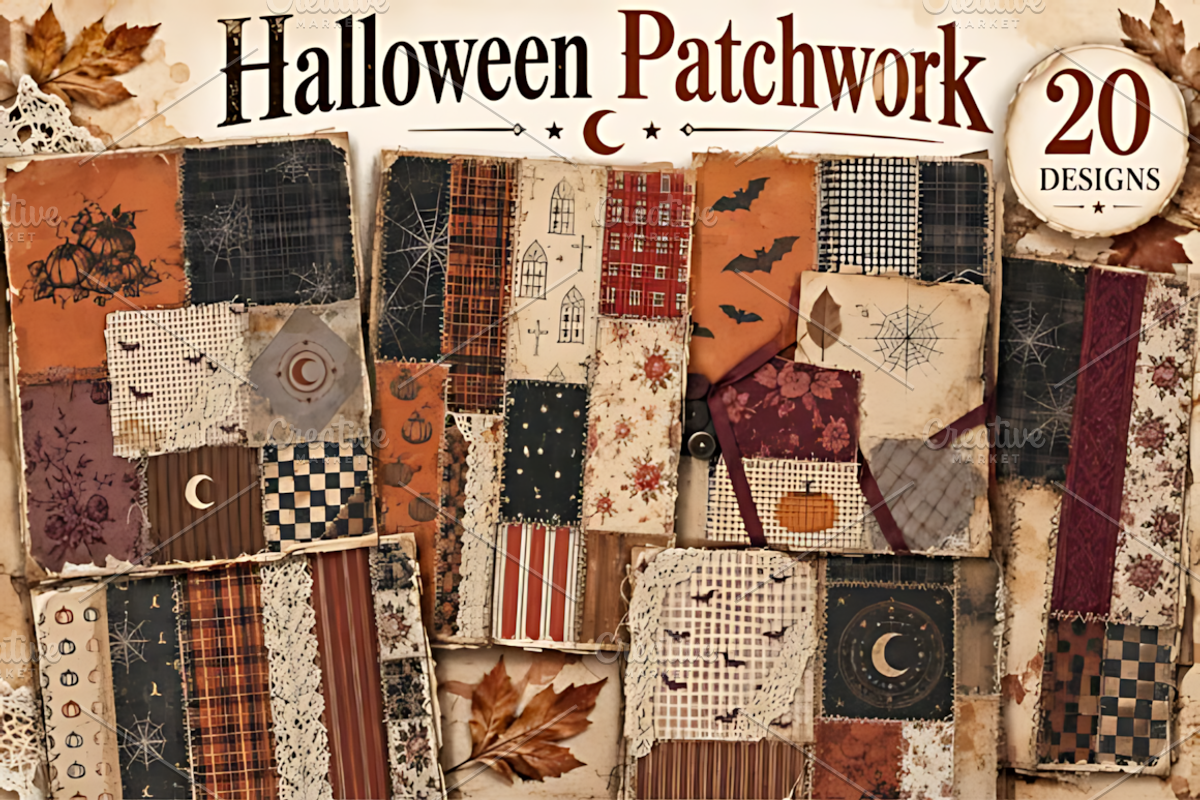 Halloween Patchwork Junk Journal, a Background Graphic by Coco Bloom (Photo 3 of 3)