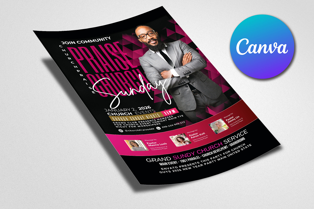 Man of God church Flyer Template, a Flyer Template by Psd Templates (Photo 2 of 2)