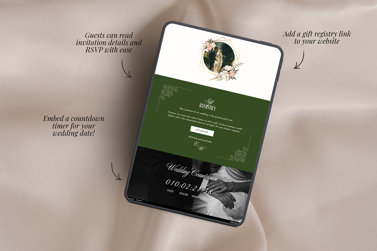 Canva Wedding Website Invitation, a Landing Page Template by GlamWebDesigns (Photo 4 of 7)