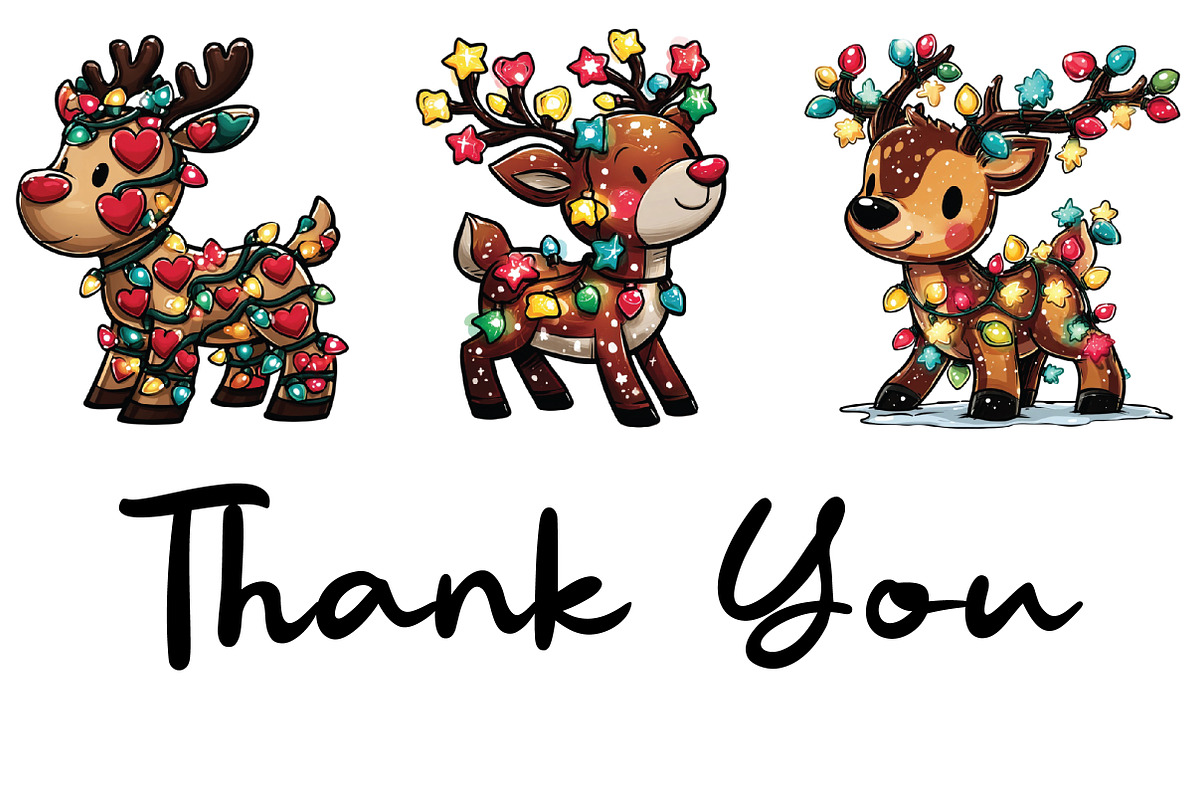 Reindeer Christmas lights Clipart, an Illustration by CraftArtStudio (Photo 6 of 6)
