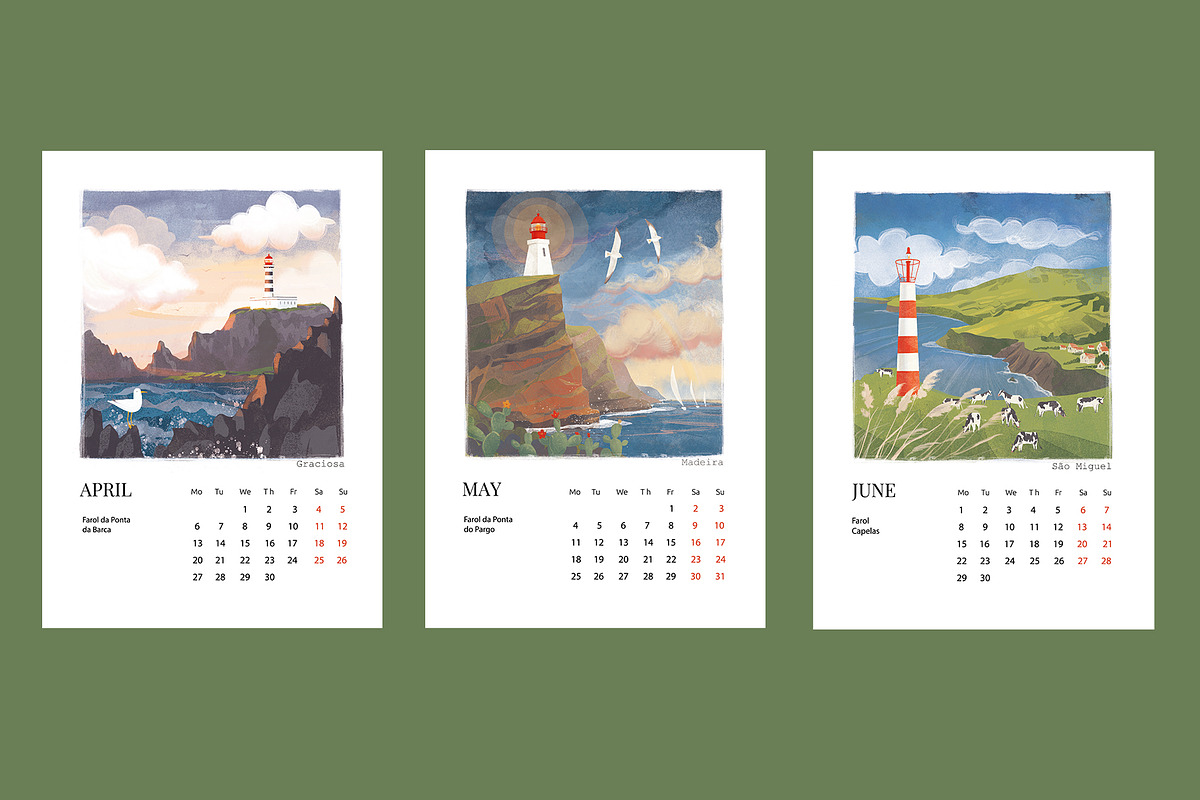 Calendar 2026 Portuguese Islands, an Object Illustration by Dashnpro (Photo 4 of 6)