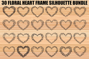 Floral Heart Frame SVG Bundle, an Illustration by Designs_River