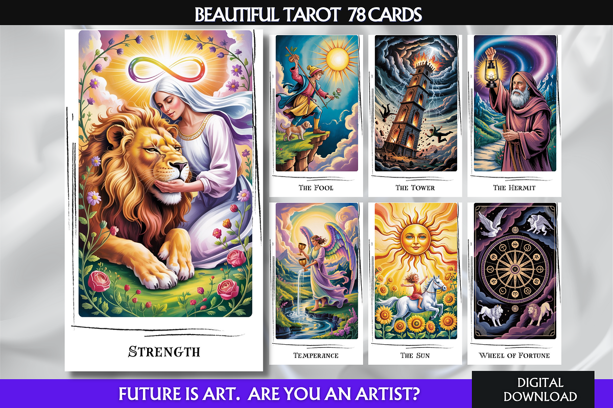 Beautiful Tarot Cards Deck, an Object Illustration by Mugio (Photo 1 of 6)
