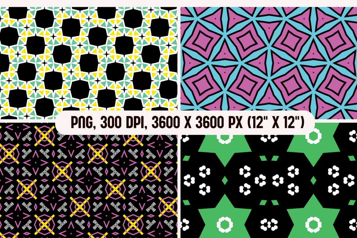 Vivid Geometry Palette Patterns, a Pattern Graphic by PrintHaven Designs (Photo 2 of 8)