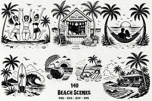 Beach Scenes SVG Graphics
