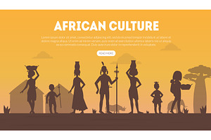 African Culture Landing Page, an Animal Illustration by TopVectors