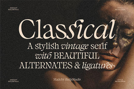 Classical - A Stylish Vintage Serif, a Serif Font by RedyStudio