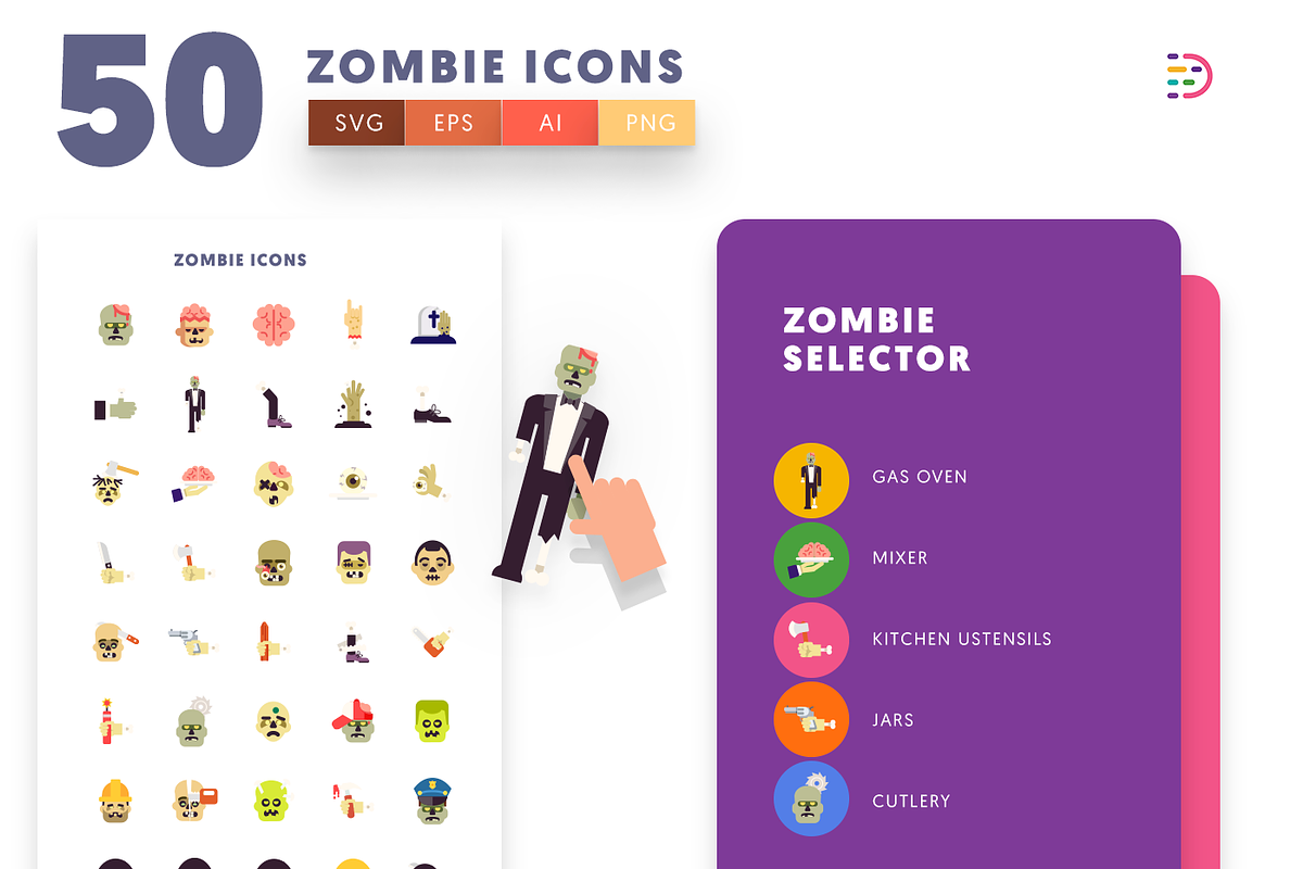 Halloween Zombie Icons | Download SVG, PNG, EPS Icons