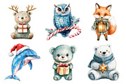 Cute Pastel Animal Christmas Clipart, an Illustration by Daily.Designs (Thumbnail 2 of 4)