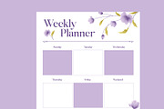 White Purple Weekly Daily Planner, a Stationery Template by Neermana (Thumbnail 3 of 4)